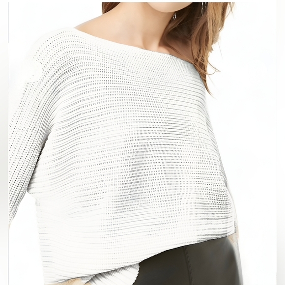 Forever 21 Boat Neck Drop. Shoulder Sweater Size Medium - Picture 1 of 6
